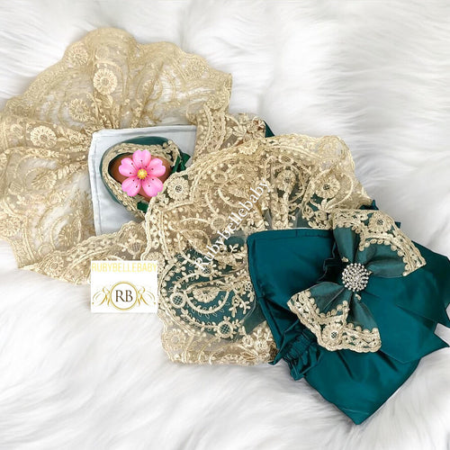 Silk Swaddle - Emerald Green/Gold