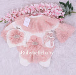 3pcs Camila Pearl Crown Set - Blush