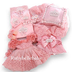 13pcs Luxury Swaddle Dainty Daisy Dress Romper Set - Blush