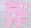 3pcs Bunny Baby Romper Set - Pink