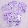 5pcs Jeweled Crown Velvet Blanket Set - Lilac