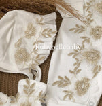 4pcs Sofia Floral New Baby Gift Set - White/Gold