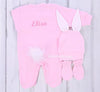 3pcs Bunny Baby Romper Set - Pink