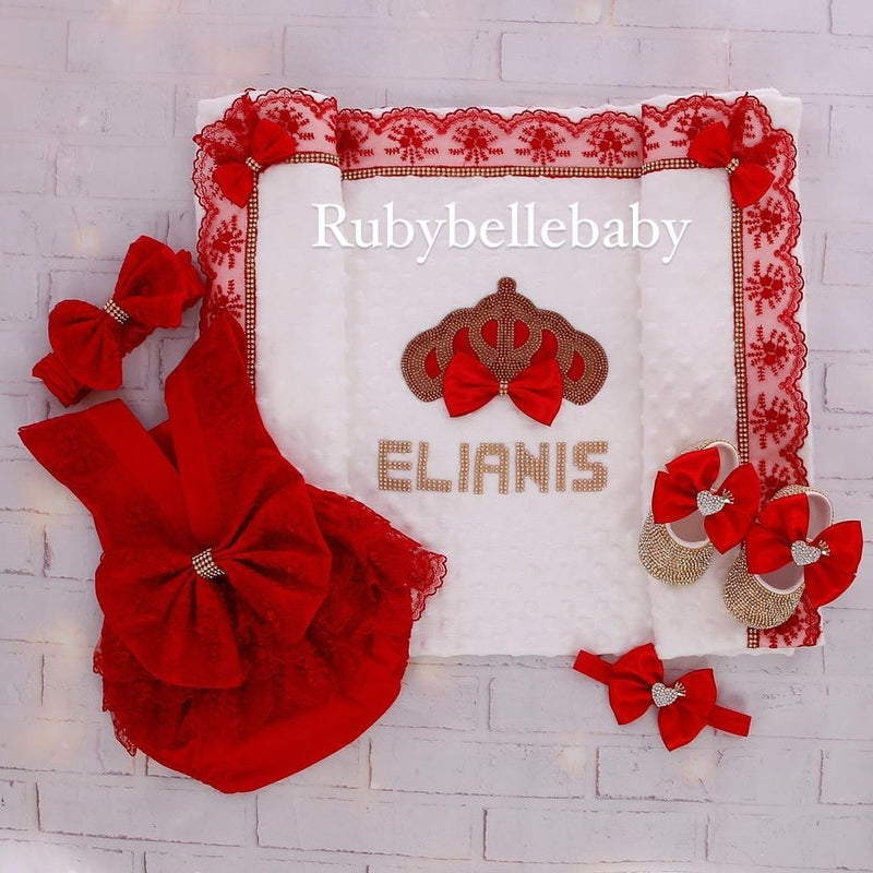 5pcs Ava Blanket Set - Red