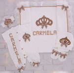 5pcs Princess Crown Baby Set - Patterned