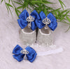 Bling Baby Shoe Set - Royal Blue/Silver