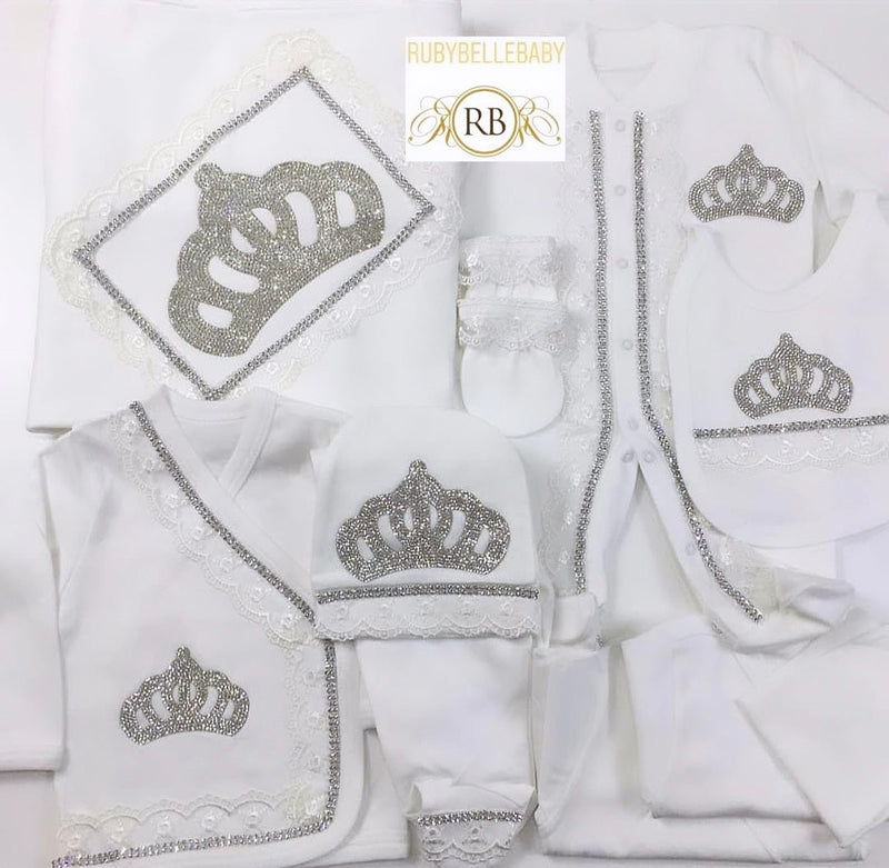 10pcs Newborn Baby Girl Outfit - White
