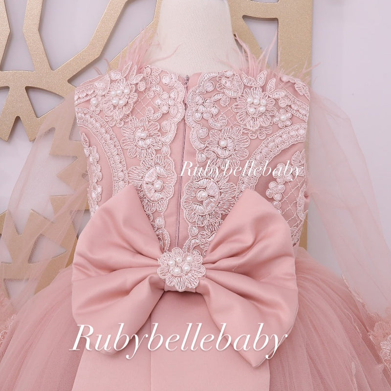 luxury baby dress Blush Pink Luxury Baby Girl Dress Set – RUBYBELLEBABY