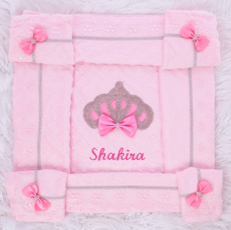 Princess Crown Blanket - Light Pink& Hot Pink