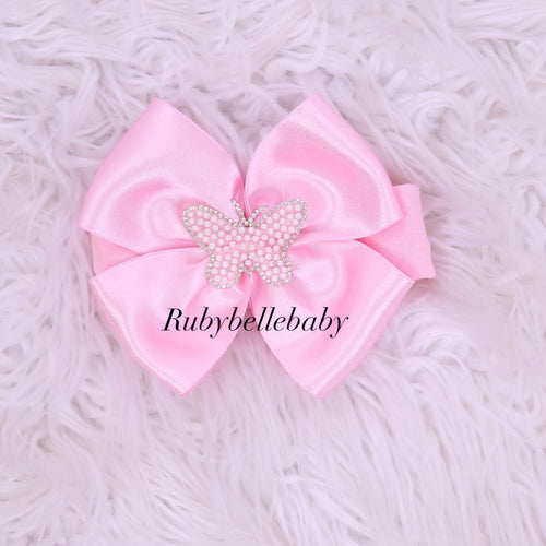 5pcs Personalized Newborn Baby Butterfly Layette Set – Pink