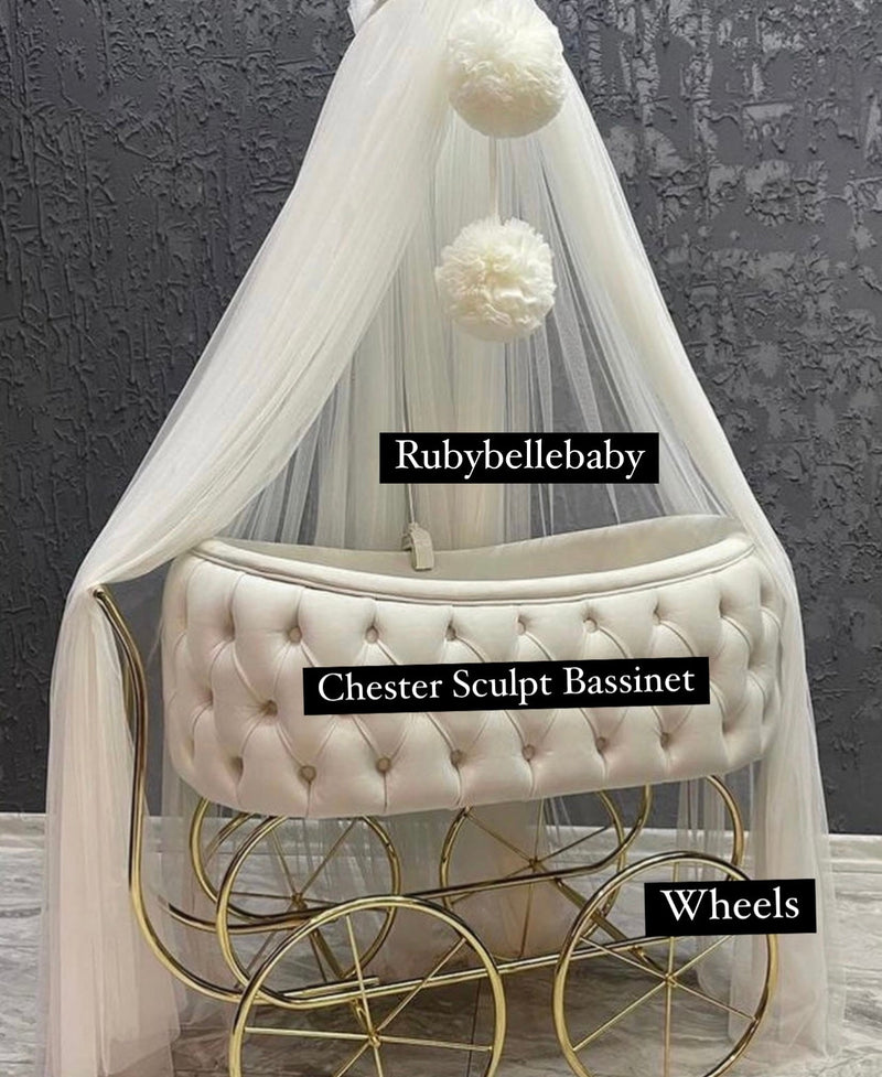 Baby Boy Luxury Velvet Bassinet - All Styles - B Options