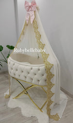 Baby Boy Luxury Velvet Bassinet - All Styles - A Options