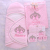 6pcs Princess Crown Velvet Swaddle Set - Pink