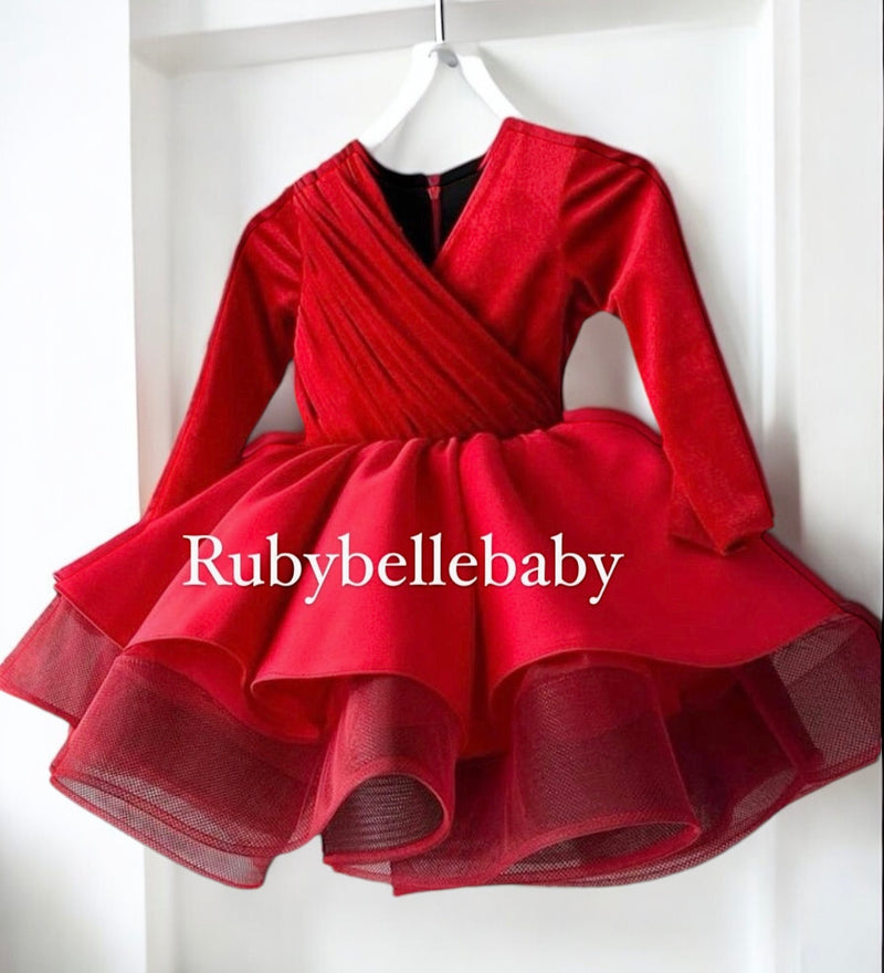 velvet bow princess dress Lola + The Boys Velvet Bow Princess Dress, 8