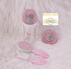 4pcs Bling Baby Bottle Set - Pink/Silver
