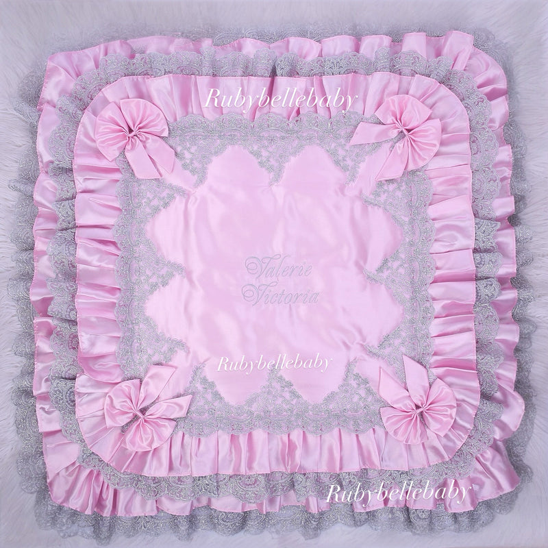 Luxury Baby Girl Take Me Home Ruffle Lace Blanket Set - All colors