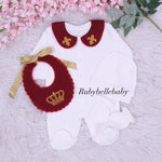 4pcs Fleur de Lis Newborn Baby Take Me Home Outfit