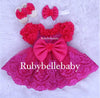 13pcs Luxury Swaddle Dainty Daisy Dress Romper Set - Hot Pink