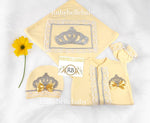 4pcs Princess Crown Blanket Set - Yellow