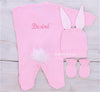 3pcs Bunny Baby Romper Set - Pink