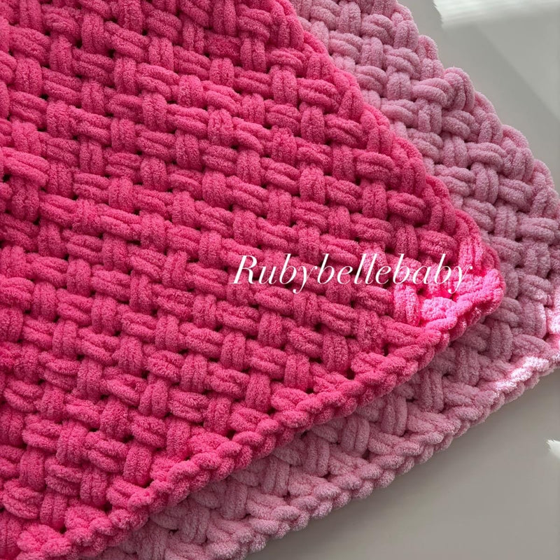 Chunky Thick Crochet Knit Baby Blanket - All Colors