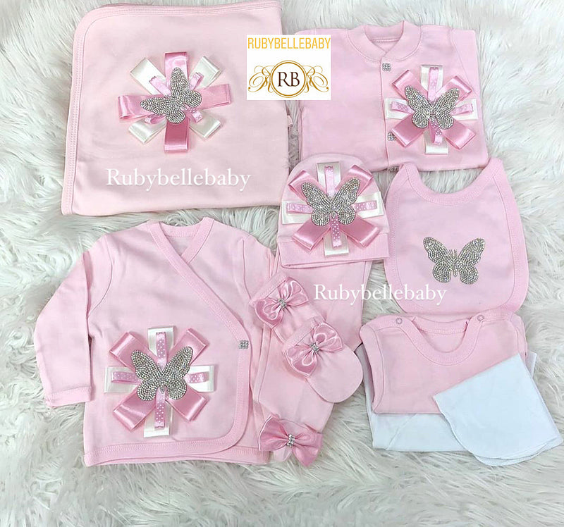 10pcs Butterfly Set - Pink/Silver