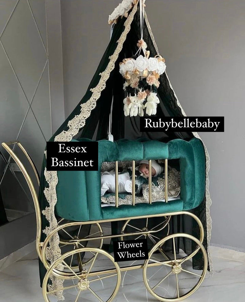 Baby Boy Luxury Velvet Bassinet - All Styles - A Options