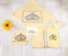 4pcs Princess Crown Blanket Set - Yellow