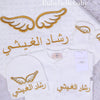 4pcs Bling Baby Blanket Rhinestone Wings Set - White/Gold