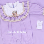 5pcs Eileen Vintage Baby Girl Romper Blanket Set - Lilac