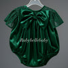 4pcs Emerald Luxe Velvet Polka Dot Tulle Baby Girl Set - Emerald Green