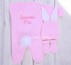 3pcs Bunny Baby Romper Set - Pink