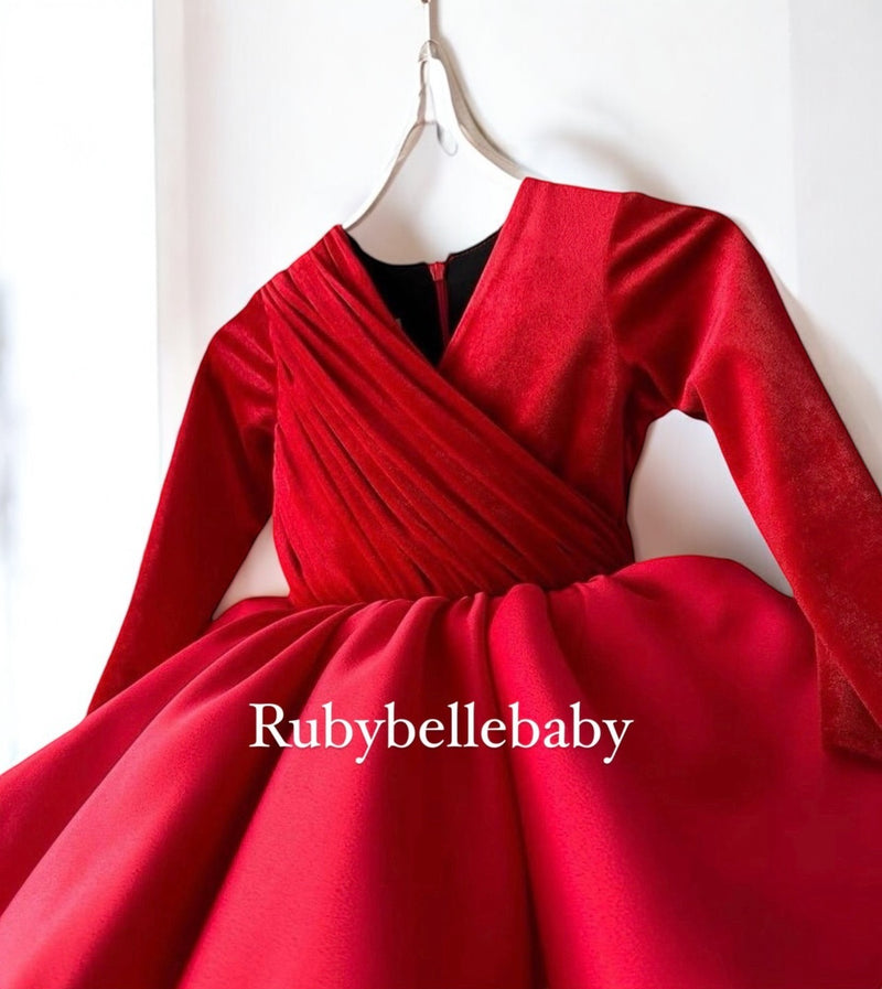 red velvet princess dress Rosered Belle Vintage-Red Velvet Princesscore Fairytale Dress