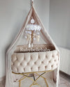 Luxury Oxford Velvet Bassinet with X Stand