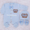3pcs Infant Boy Outfit - Light Blue/Gold
