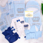 13pcs HRH Crown Baby Boy Outfit - Blue