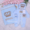 4pcs HRH Crown Blanket Set - Royal/ Gold