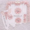 5pcs Rosette Bling Baby Girl Outfit Blanket Set - Blush