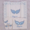 4pcs Embroidery Wings Set - White/Light Blue