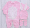 3pcs Bunny Baby Romper Set - Pink