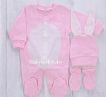 3pcs Bunny Baby Romper Set - Pink