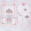 6pcs Princess Crown Baby Girl Romper and Lace Blanket Set - Blush Pink