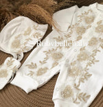 3pcs Sofia Floral New Baby Gift Set - White/Gold