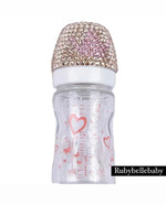Crown Bling Baby Bottle - Light Pink