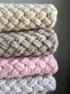 Chunky Thick Crochet Knit Baby Blanket - All Colors