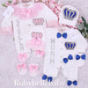 Royal/HRH Crown Twins Set - Blue/Pink