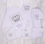 10pcs Bling Baby HRH Crown Set - White