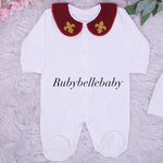 4pcs Fleur de Lis Newborn Baby Take Me Home Outfit