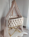 Luxury Oxford Velvet Bassinet with X Stand