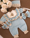 4pcs Eileen Vintage Baby Girl Romper Set - More Colors